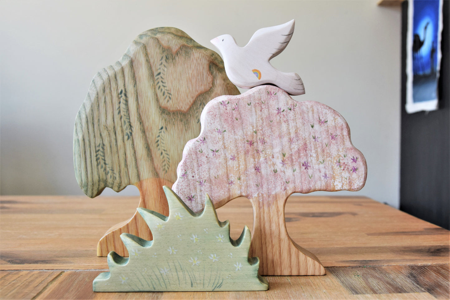 Special Edition Wooden Rainbow Dove - Eric & Albert
