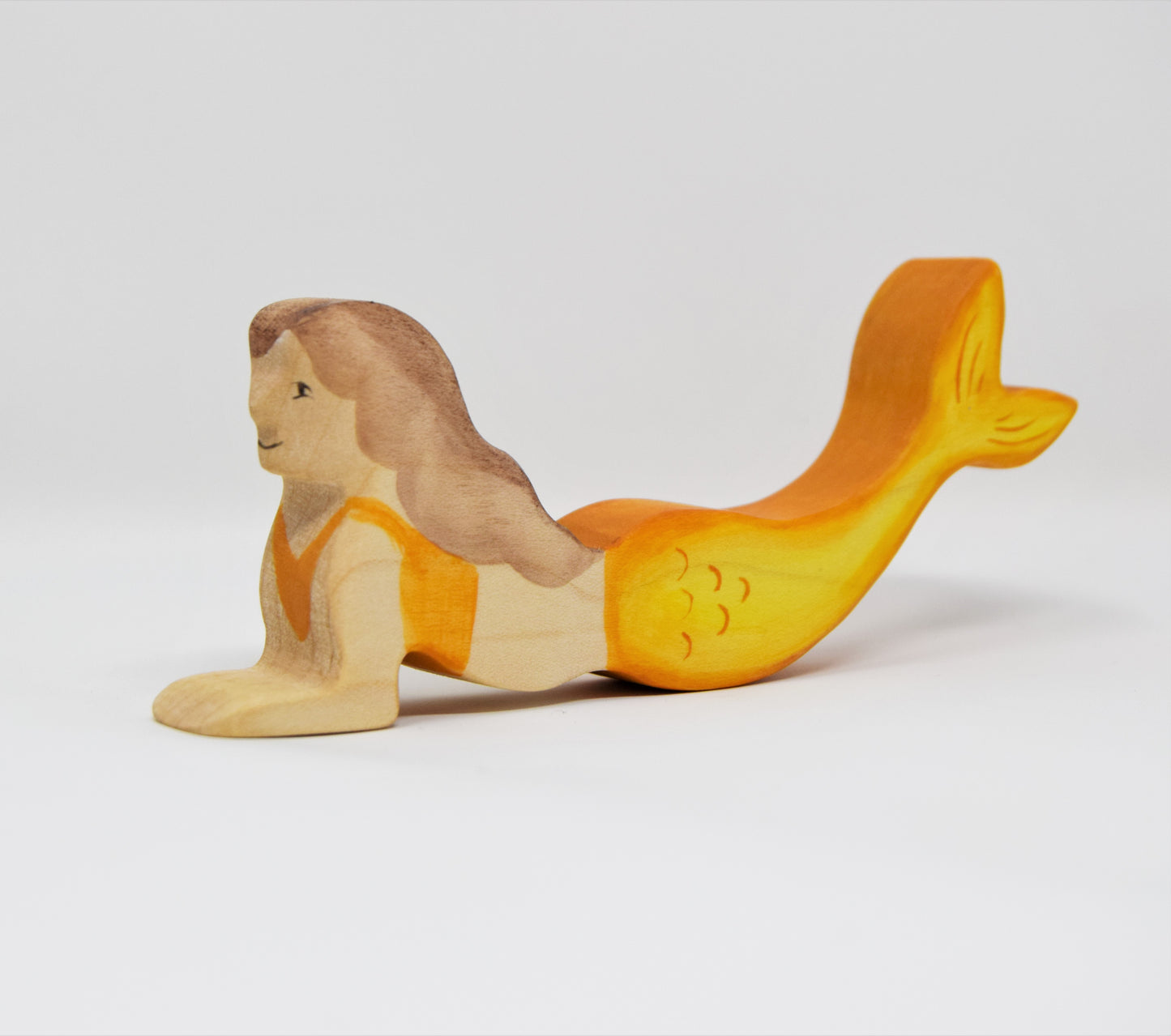 Wooden Orange Mermaid - Eric & Albert